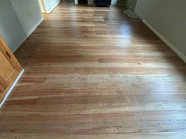 Completed timber floor with an even clear finish